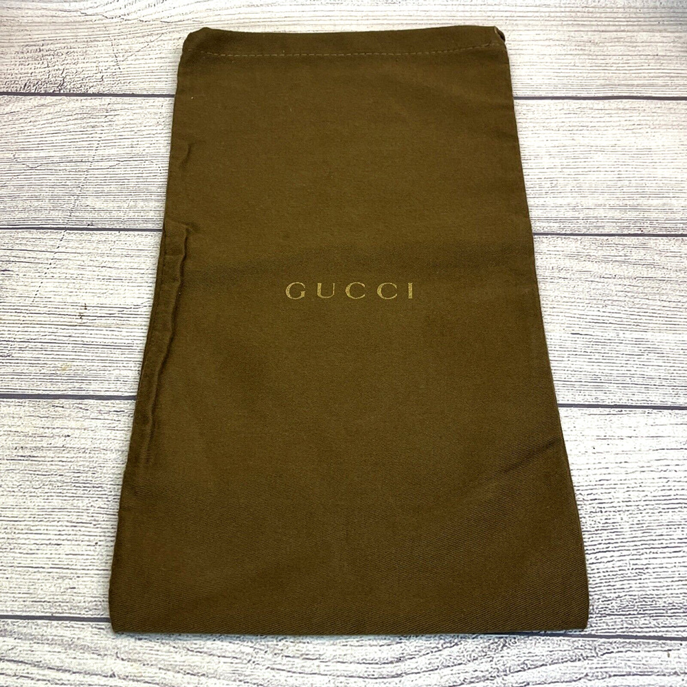Brown Gucci Cotton Dust Bag 15.5 X 8.5 Made In Italy Drawstring